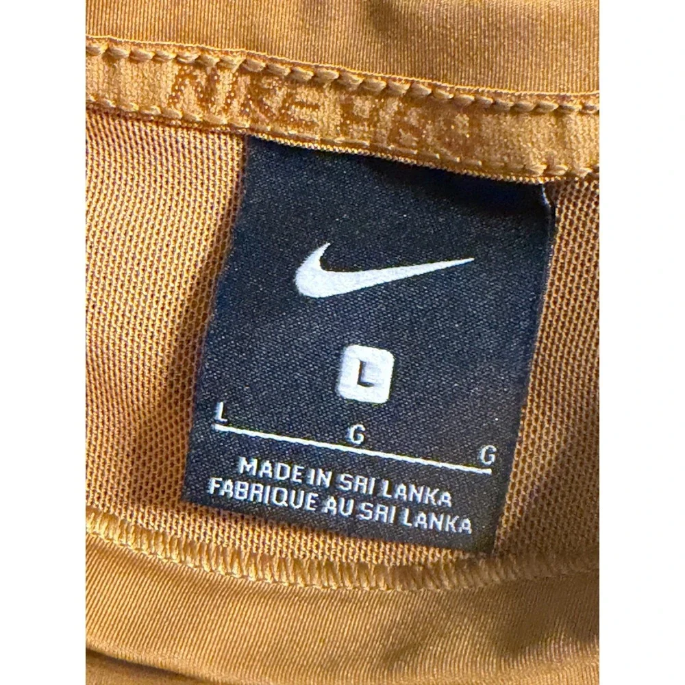 Nike Pro Dri-FIT Graphic Cropped Tank Top Yellow Gold Size L